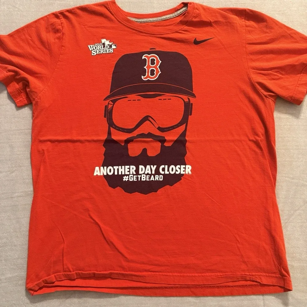 Nike Boston Red Sox 2013 World Series Get Beard T Shirt Red Mens XL MLB